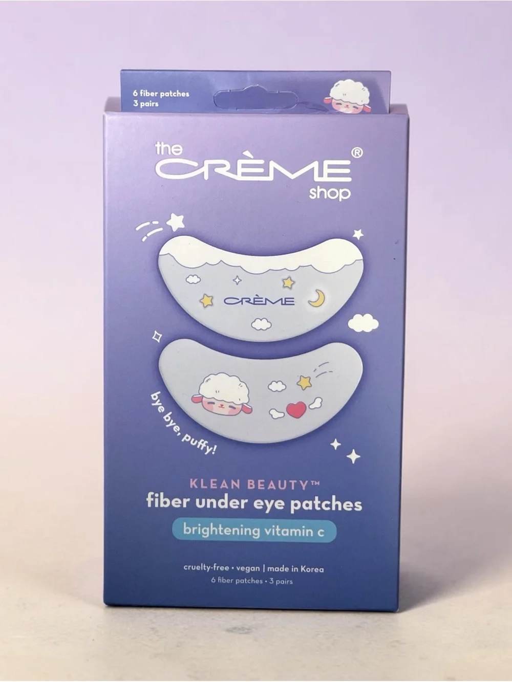 The Crème Shop Klean Beauty Purple Fiber Under Eye Patches – Brightening
